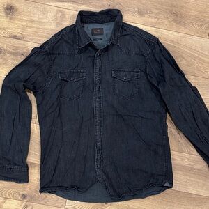 Jacks New York Men’s Black Denim Button-Up Shirt